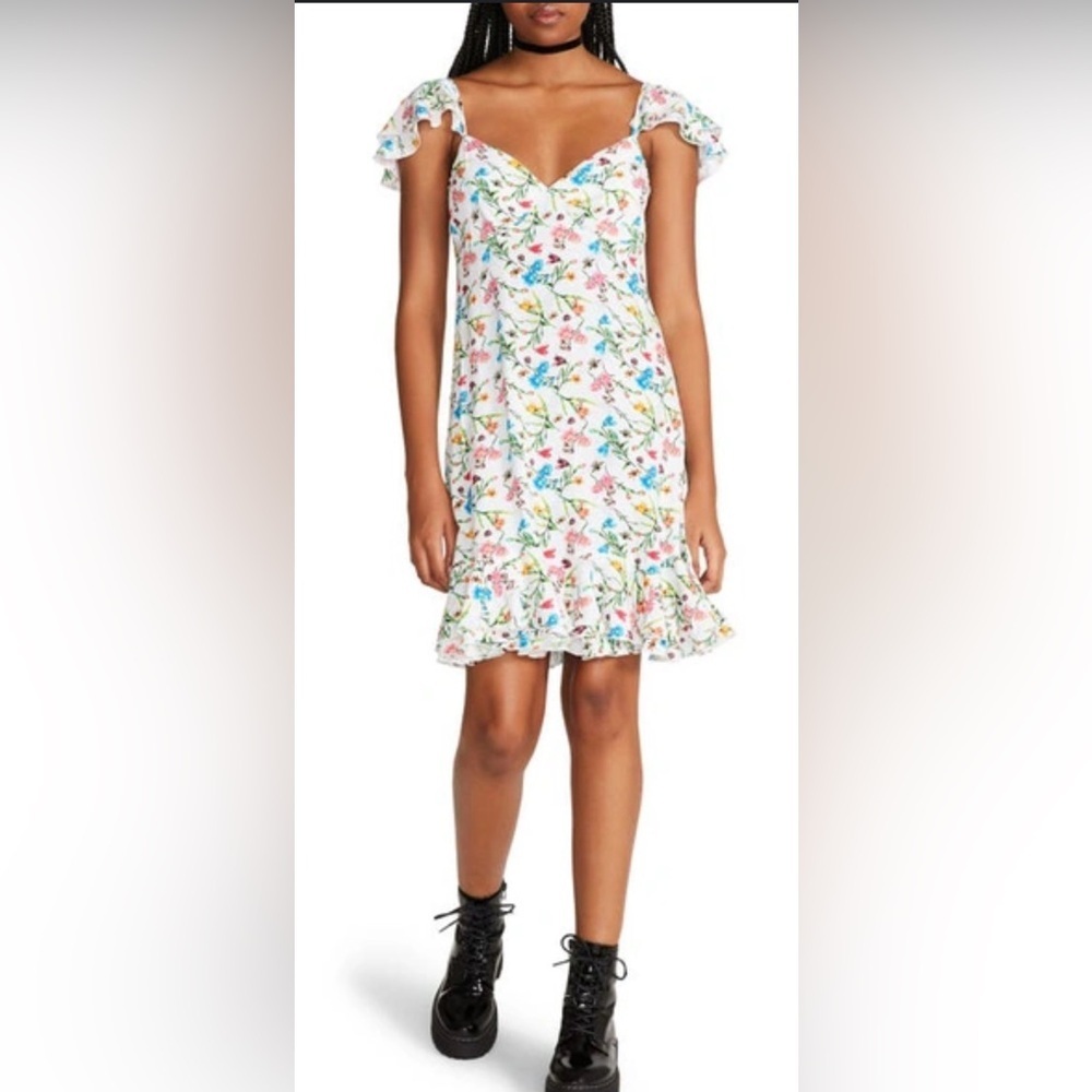 Betsey Johnson Floral Mini Dress - White and Multicolor